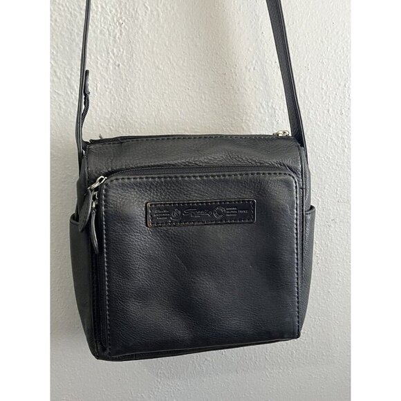 fossil black Pebbled Messenger crossbody bag Medium - Picture 1 of 16